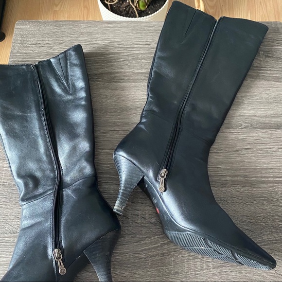 Blondo Black Kitten Heel Tall Boots Size 7 - Picture 9 of 10